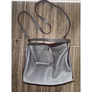 Vittoria Napoli Crossbody Bag Womens Gray Pebble Leather Tassel Made In Italy